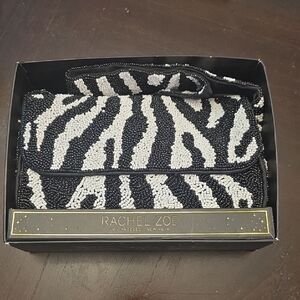 Rachel Zoe Black and White Beaded Shoulder Bag